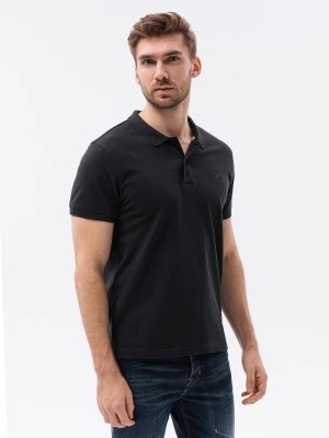 Zdjęcie produktu Koszulka męska polo z dzianiny pique - czarna V1 S1374
 -                                    XL