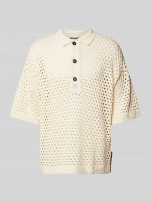 Zdjęcie produktu Koszulka polo o kroju relaxed fit z ażurowym wzorem REVIEW