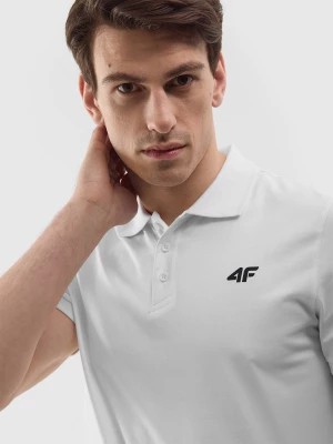 Zdjęcie produktu Koszulka polo regular gładka męska - biała 4F