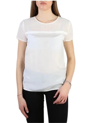 Zdjęcie produktu Koszulka z jedwabiu i wiskozy z tylnym zapięciem Armani Jeans