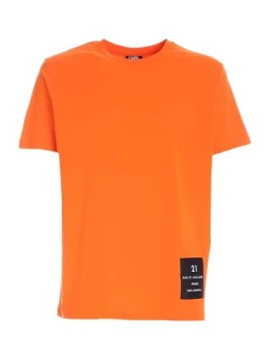 Zdjęcie produktu Koszulka z logo i okrągłym dekoltem w kolorze pomarańczowym Karl Lagerfeld