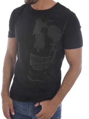 Zdjęcie produktu Koszulka z nadrukiem i elastycznym materiałem - Prosty krój, Okrągły dekolt Goldenim paris