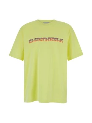 Zdjęcie produktu Koszulka z nadrukiem liści Trippy Żółta Bluemarble