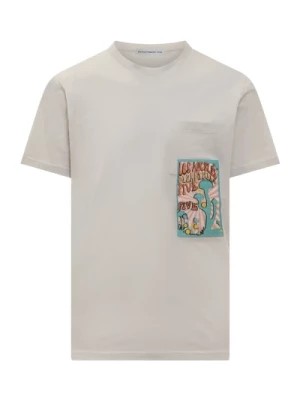 Zdjęcie produktu Koszulka z Okrągłym Dekoltem i Unikalnym Kieszenią na Piersi Department Five