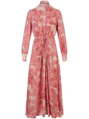 Zdjęcie produktu Koszulowa Sukienka z jedwabiu w kwiatowy wzór Kiton