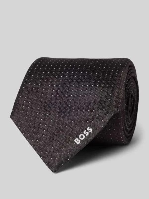 Zdjęcie produktu Krawat jedwabny z detalem z logo Boss