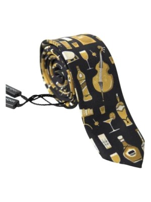 Zdjęcie produktu Krawat z nadrukiem instrumentu muzycznego Dolce & Gabbana