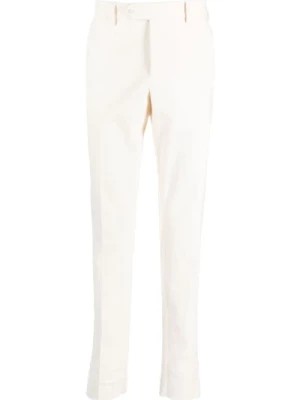 Zdjęcie produktu Kremowe Spodnie Slim-Fit z Bawełny Luigi Bianchi Mantova