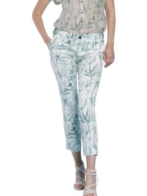 Zdjęcie produktu Krój Curvy Spodnie Chino Capri z Kwiatowym Wzorem Mason's