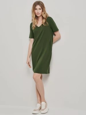 Zdjęcie produktu Krótka bawełniana zielona sukienka OCHNIK