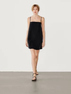 Zdjęcie produktu Krótka Sukienka Na Ramiączkach - Czarny - - Massimo Dutti - Kobieta