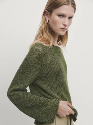 Zdjęcie produktu Krótki Sweter Z Okrągłym Dekoltem - Zielony - - Massimo Dutti - Kobieta