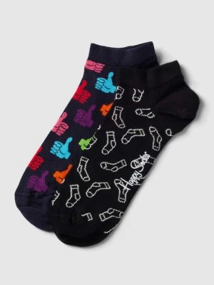 Zdjęcie produktu Krótkie skarpety z nadrukiem na całej powierzchni w zestawie 2 szt. model ‘Thumbs up’ Happy Socks