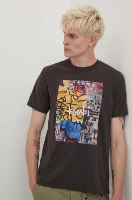 Zdjęcie produktu KSUBI t-shirt bawełniany męski kolor czarny z nadrukiem