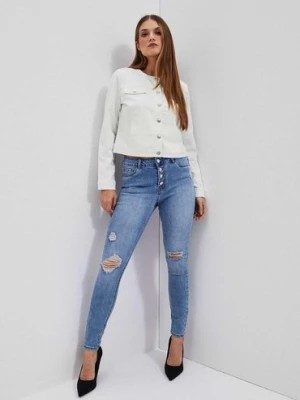 Zdjęcie produktu Kurtka jeansowa damska biała Moodo