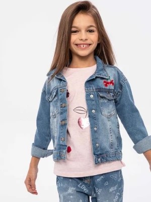 Zdjęcie produktu Kurtka jeansowa dla dziewczynki z naszywkami Minoti