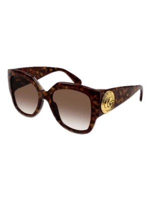 Zdjęcie produktu Kwadratowe okulary przeciwsłoneczne Havana Gucci