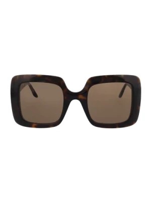 Zdjęcie produktu Kwadratowe Okulary Przeciwsłoneczne z Acetatową Oprawą w Brązowym Tortoise Gucci