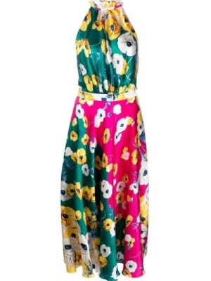 Zdjęcie produktu Kwiatowa jedwabna sukienka z odkrytymi plecami Raquel Diniz
