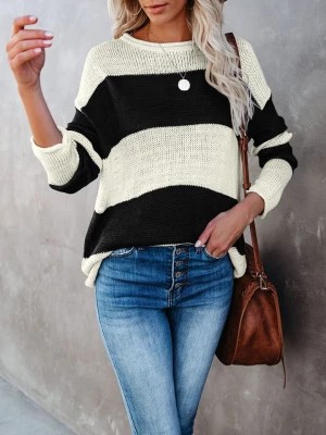 Zdjęcie produktu LA Angels Sweter w kolorze kremowo-czarnym rozmiar: S