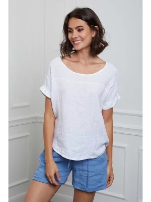 Zdjęcie produktu La Compagnie Du Lin Lniana koszulka "Felicia" w kolorze białym rozmiar: XL