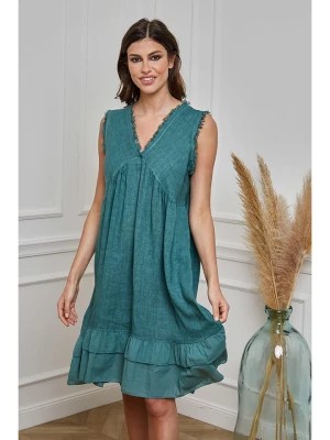 Zdjęcie produktu La Compagnie Du Lin Lniana sukienka "Essentiel" w kolorze zielonym rozmiar: L