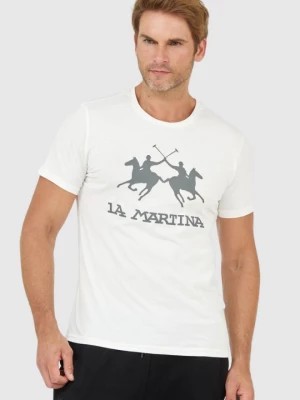 Zdjęcie produktu LA MARTINA Biały t-shirt męski z szarym logo