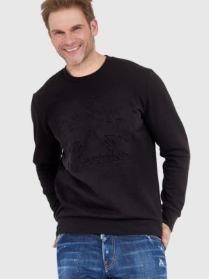 Zdjęcie produktu LA MARTINA Czarna bluza męska z tłoczonym logo