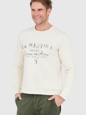 Zdjęcie produktu LA MARTINA Ecru bluza męska z vintage logo