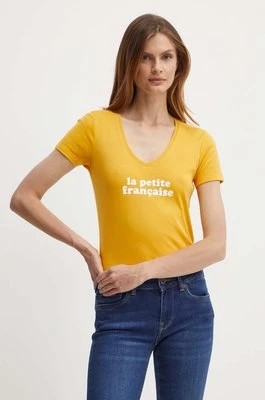 Zdjęcie produktu La Petite Française t-shirt bawełniany THIBAULT damski kolor pomarańczowy