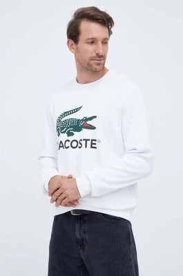 Zdjęcie produktu Lacoste bluza bawełniana męska kolor biały z nadrukiem