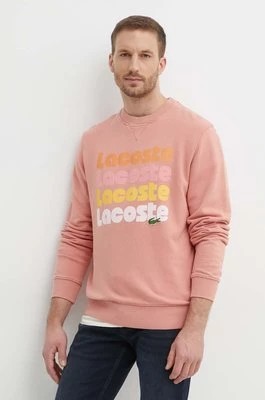 Zdjęcie produktu Lacoste bluza bawełniana męska kolor różowy z nadrukiem