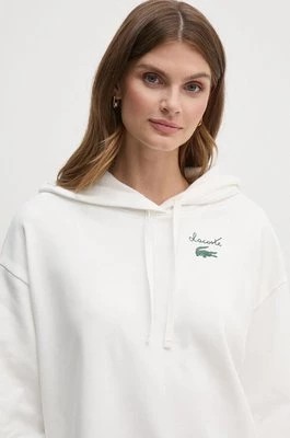 Zdjęcie produktu Lacoste bluza damska kolor biały z kapturem z nadrukiem SF2649