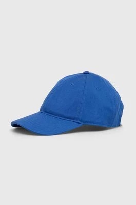 Zdjęcie produktu Lacoste czapka z daszkiem bawełniana kolor niebieski gładka
