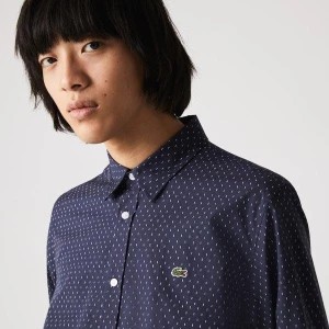 Zdjęcie produktu Lacoste Koszula męska z popeliny bawełnianej, z drobnym wzorem, Slim Fit