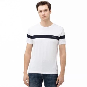 Zdjęcie produktu Lacoste Męski bawełniany T-shirt z okrągłym dekoltem w bloki kolorystyczne i paski