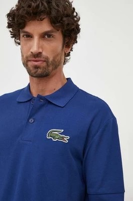 Zdjęcie produktu Lacoste polo bawełniane kolor niebieski z aplikacją