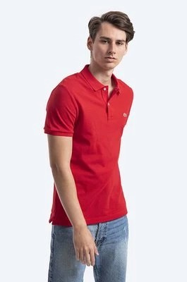 Zdjęcie produktu Lacoste polo bawełniane PH4012 240 kolor czerwony gładki PH4012.240-240