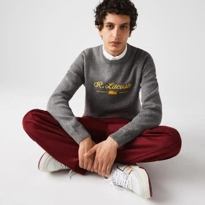 Zdjęcie produktu Lacoste Sweter męski z wełny i bawełny z haftowanym napisem
