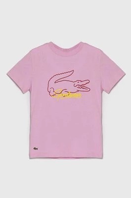 Zdjęcie produktu Lacoste t-shirt bawełniany dziecięcy kolor różowy
