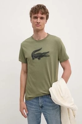 Zdjęcie produktu Lacoste t-shirt męski kolor zielony z nadrukiem