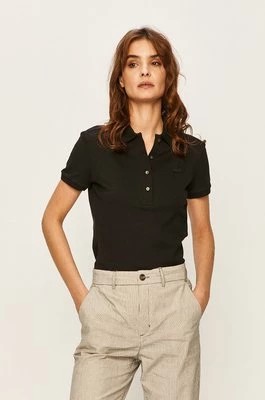 Zdjęcie produktu Lacoste T-shirt PF5462 damski kolor czarny z kołnierzykiem PF5462-001