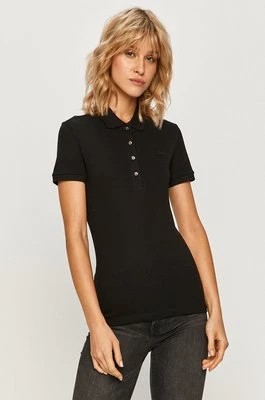 Zdjęcie produktu Lacoste T-shirt PF5462 damski kolor czarny z kołnierzykiem PF5462-001