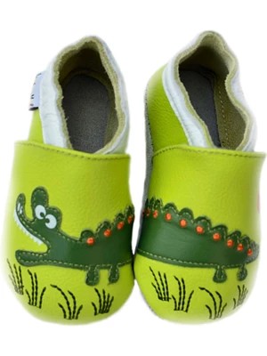 Zdjęcie produktu Lait et Miel Skórzane buty w kolorze zielonym do raczkowania rozmiar: 23/24