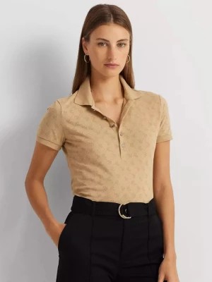 Zdjęcie produktu Lauren By Ralph Lauren Beżowa koszulka polo z monogramem