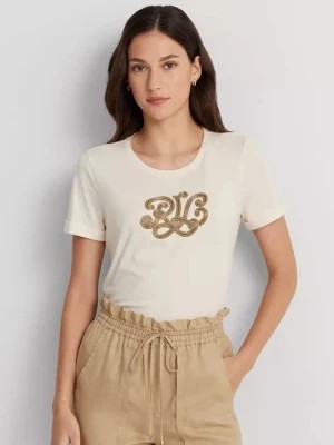 Zdjęcie produktu Lauren By Ralph Lauren Kremowa koszulka z logo