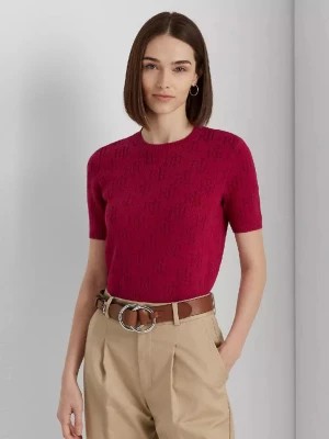 Zdjęcie produktu Lauren By Ralph Lauren Różowy sweter z krótkim rękawem i monogramem