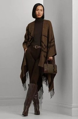 Zdjęcie produktu Lauren Ralph Lauren poncho z domieszką wełny kolor brązowy 454960127