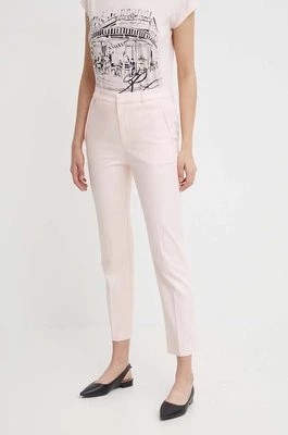 Zdjęcie produktu Lauren Ralph Lauren spodnie damskie kolor różowy fason cygaretki high waist 200811955