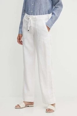 Zdjęcie produktu Lauren Ralph Lauren spodnie lniane kolor biały proste medium waist 200735138